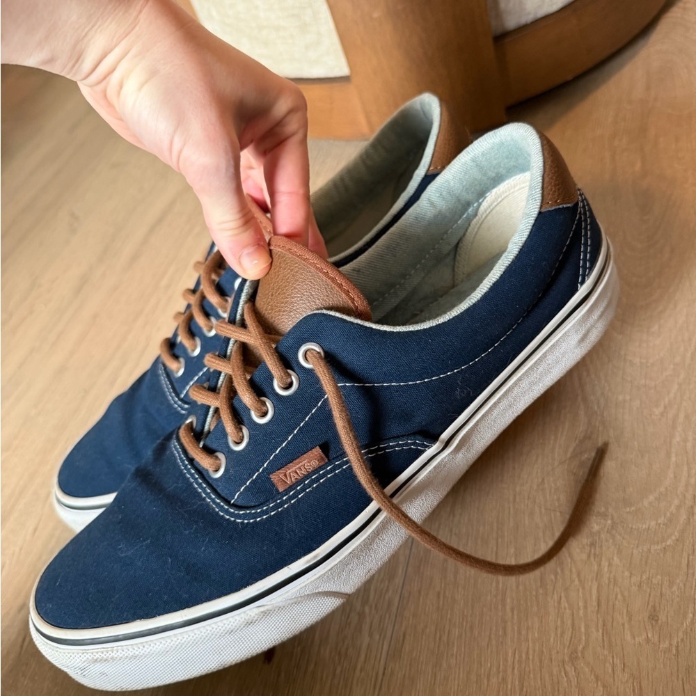 Vans Men's Navy and Brown Sneakers - Size 11 - Picture 3 of 7